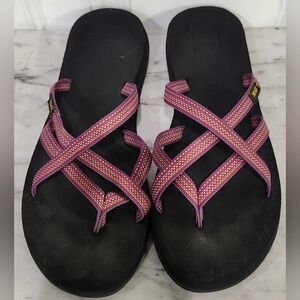 Teva Red Purple Olowahu Strappy Sandals Women's Size 10